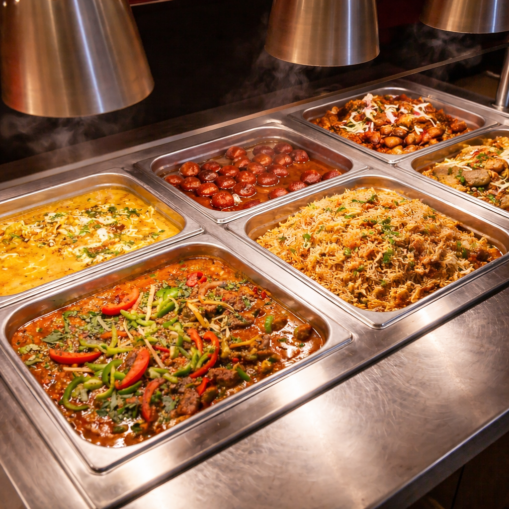 Indian Buffet with vegetarian options at Hot Million near Sunridge Mall