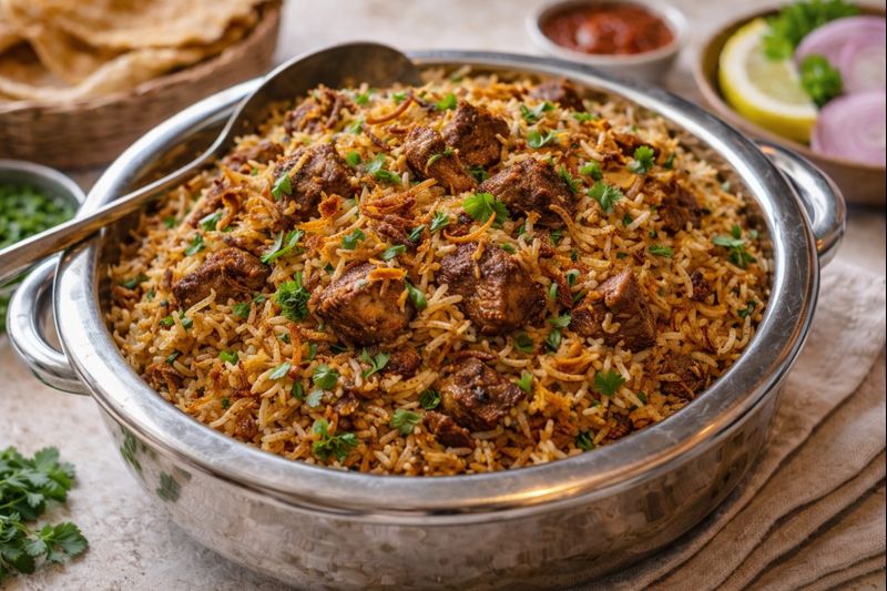 Lamb Biryani - Authentic Indian rice dish at Hot Million Calgary NE
